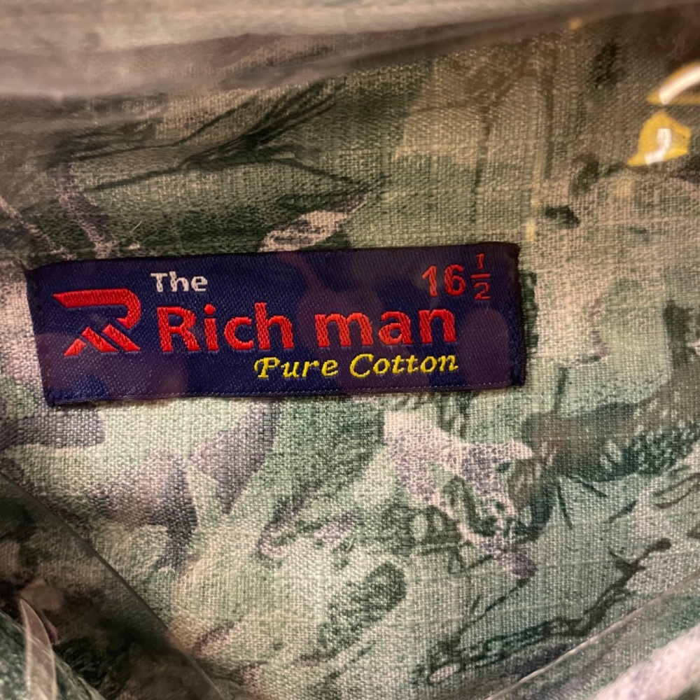 NWT Rich Man Men’s Shirt Button Down Size 16.5 - Picture 4 of 4